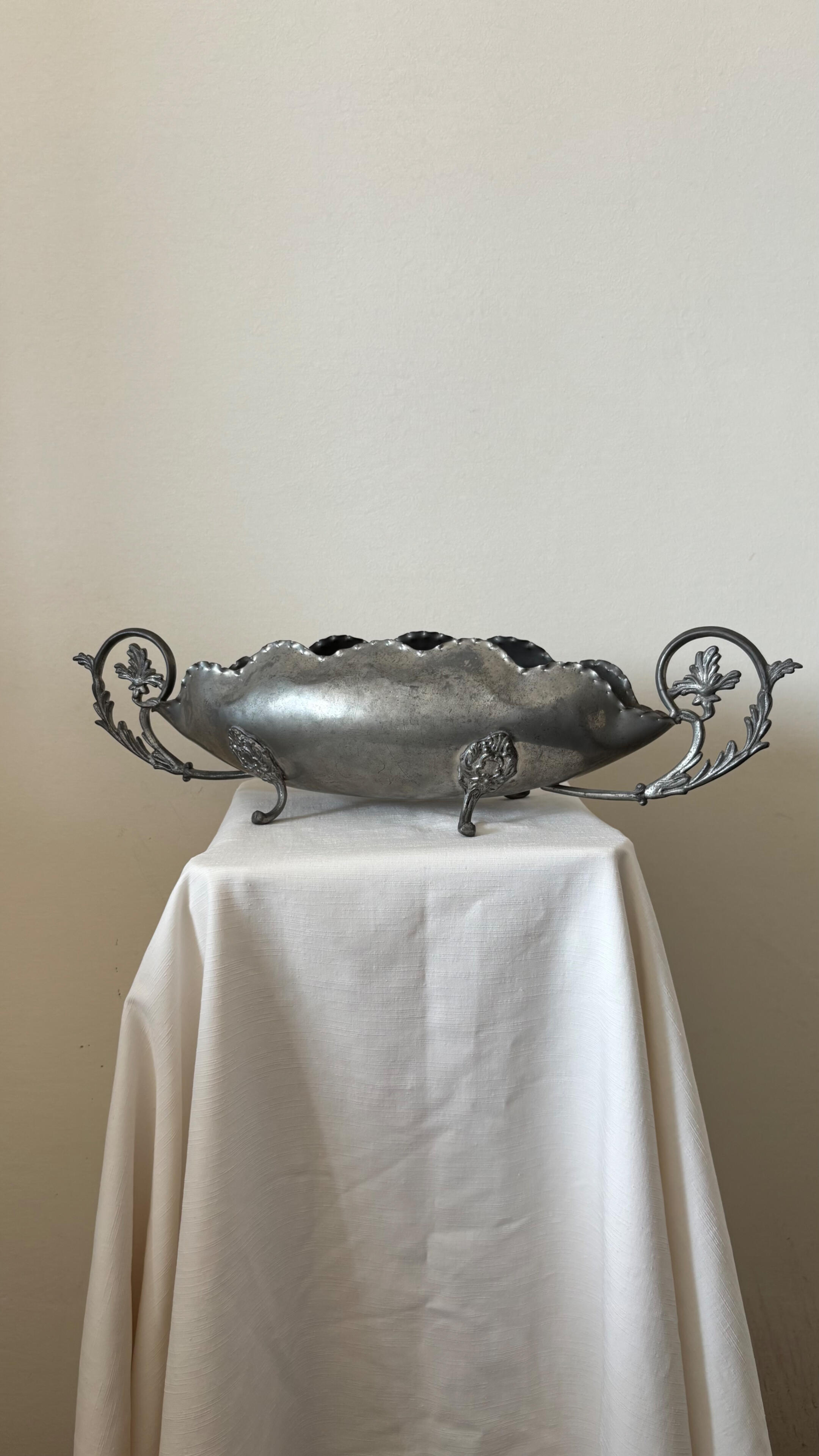 Italian Pewter Centerpiece Bowl Curated Italian Pewter Centerpiece Bowl