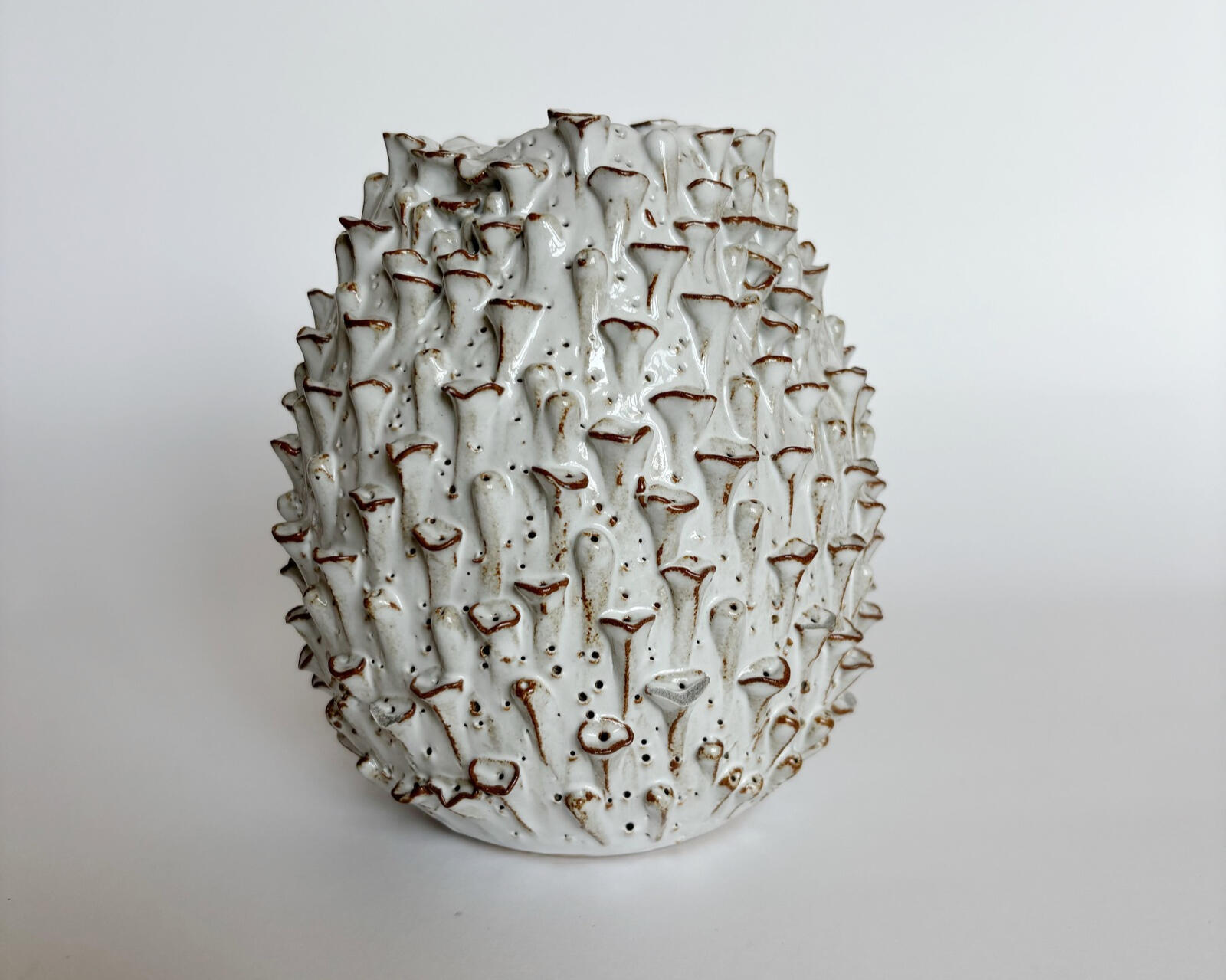 Textured Ceramic Vase Curated Textured Ceramic Vase with Brown accents